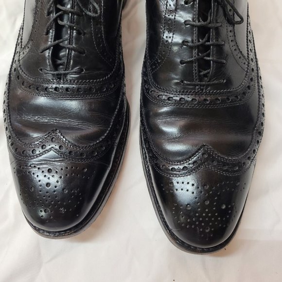 Allen Edmonds McAllister Mens 10B Black Wingtip Oxford Dress Shoes USA 6215 main image 14